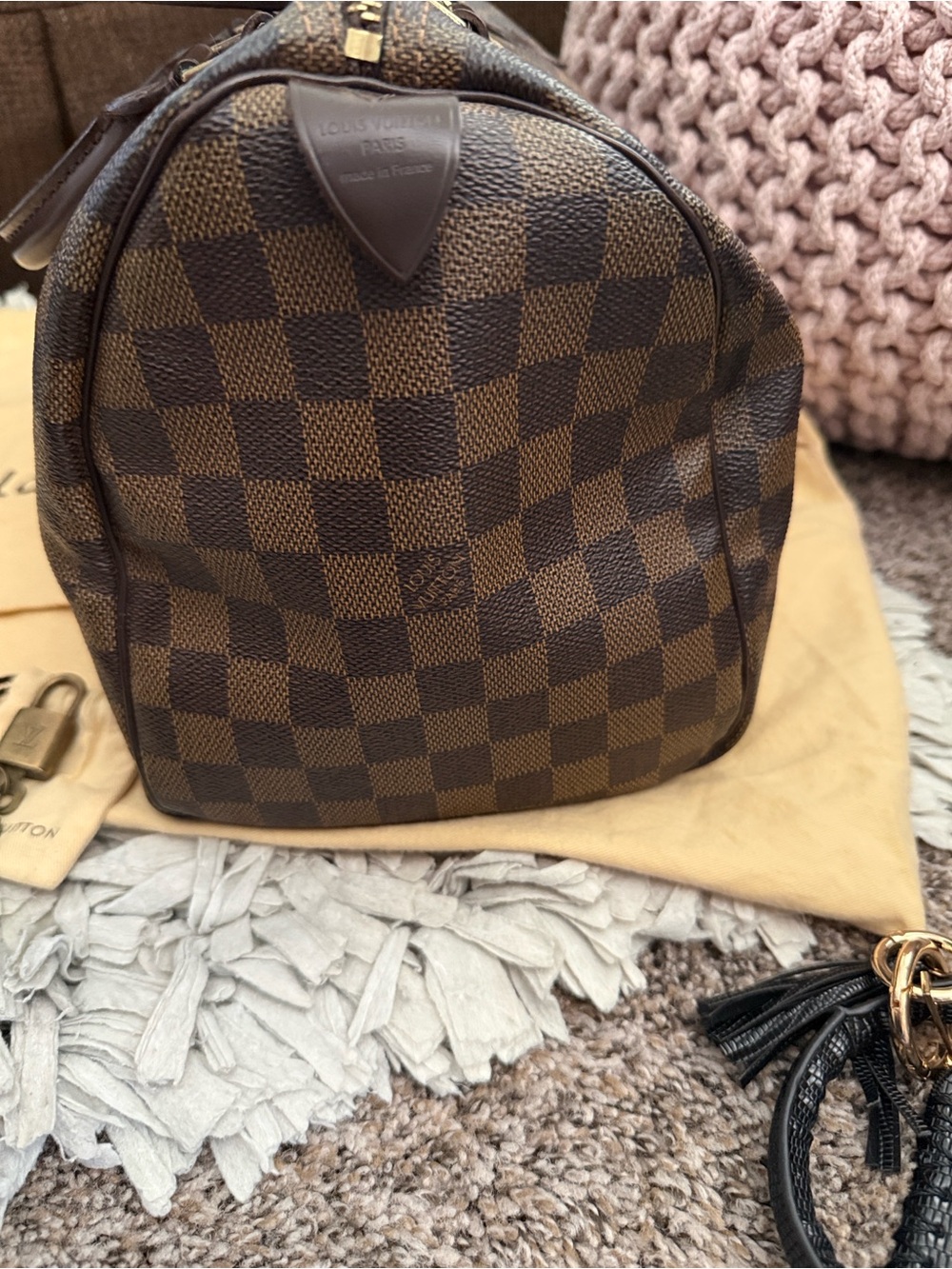 Louis Vuitton Brown Damier Canvas Speedy 30 Satchel with organizer w/base shaper - Picture 9 of 16